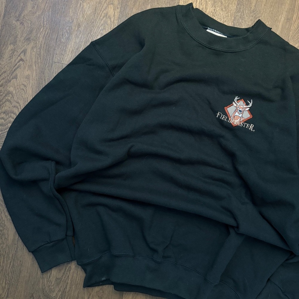 Vintage 90's Fieldmaster Made in USA Embroidered Logo Green Crewneck Sweatshirt